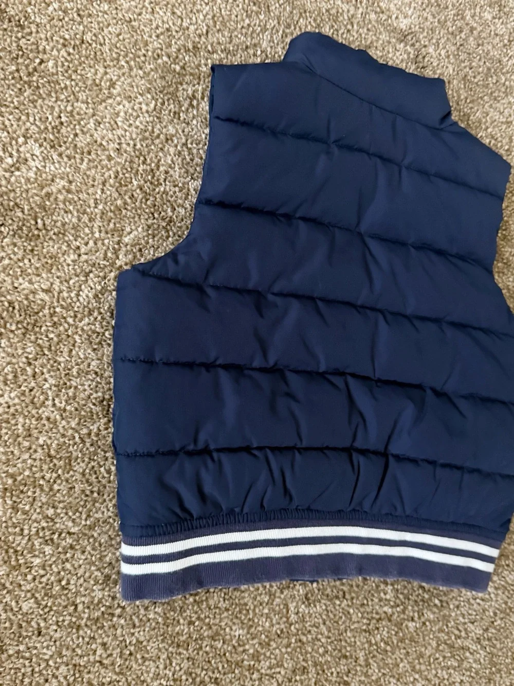 Janie and Jack Navy Puffer Vest with Anchor Patch